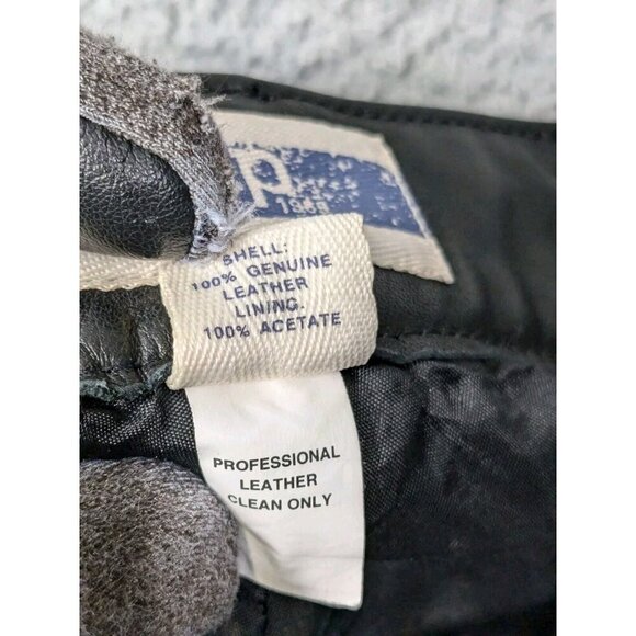 Gap Leather Pants Mens 34 Button Fly Retro Y2K Vintage Style Rock Biker Black - Picture 4 of 16